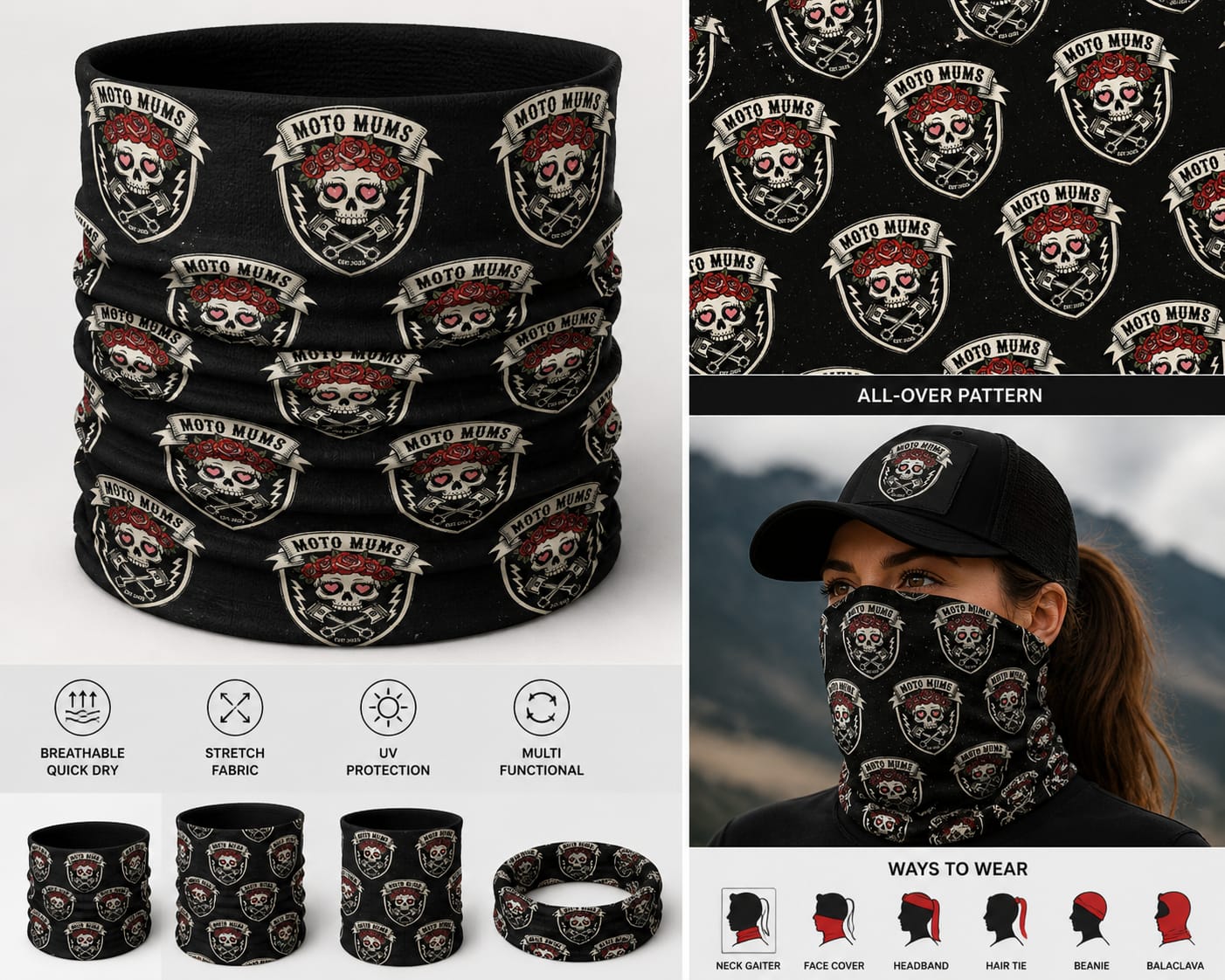 Moto Skull Neck Tube