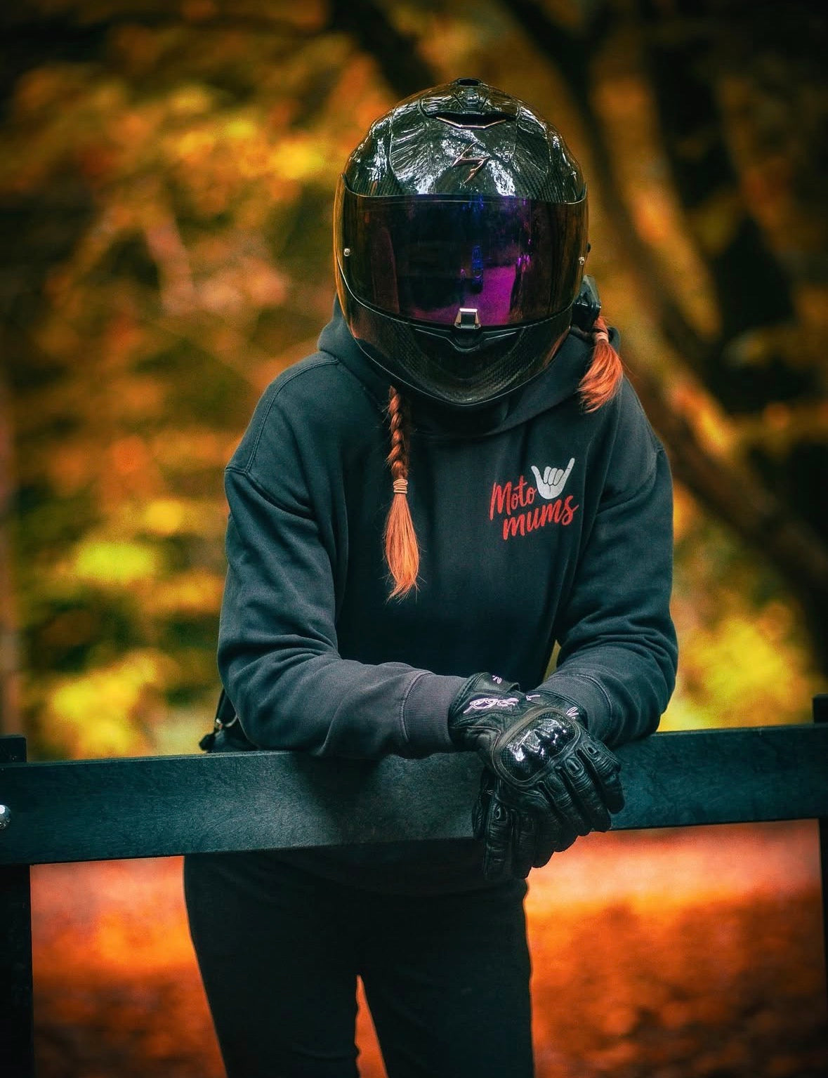 Pink Biker relaxed Hoodie