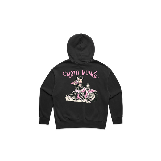 Pink Biker relaxed Hoodie